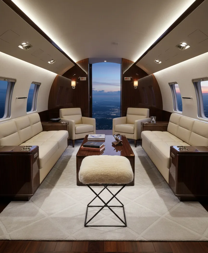 Banqueta antigua de estilo cómodo en un salón acogedor con vista