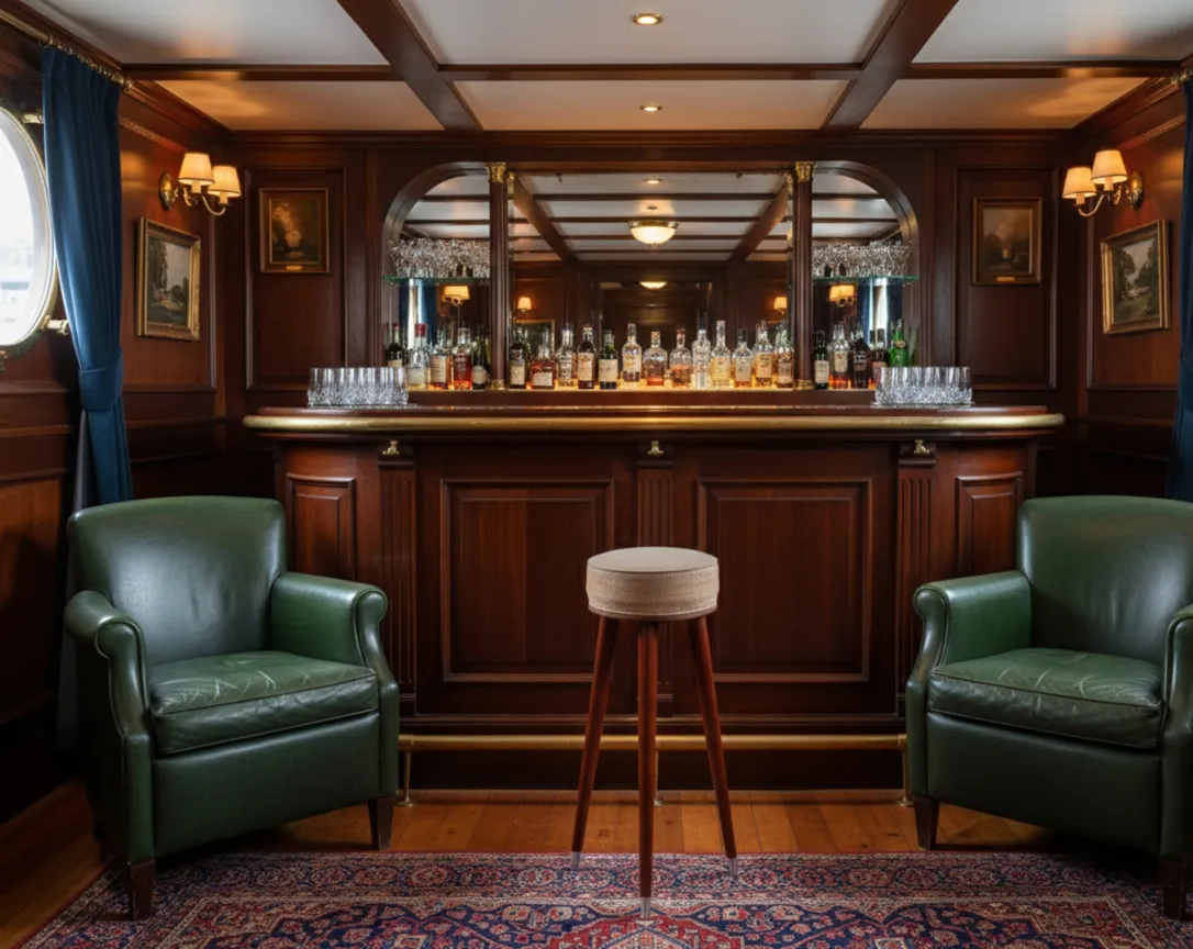 antique stool with elegant legs in a stylish interior