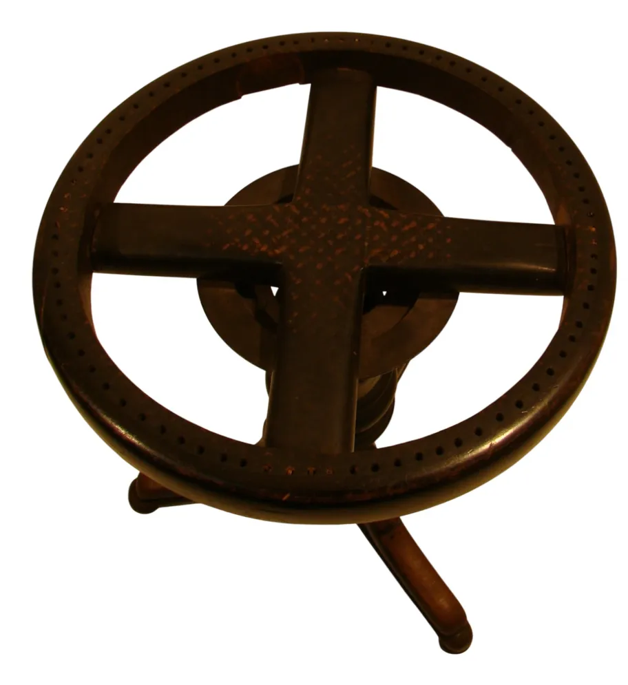 antique thonet stool with classic round design