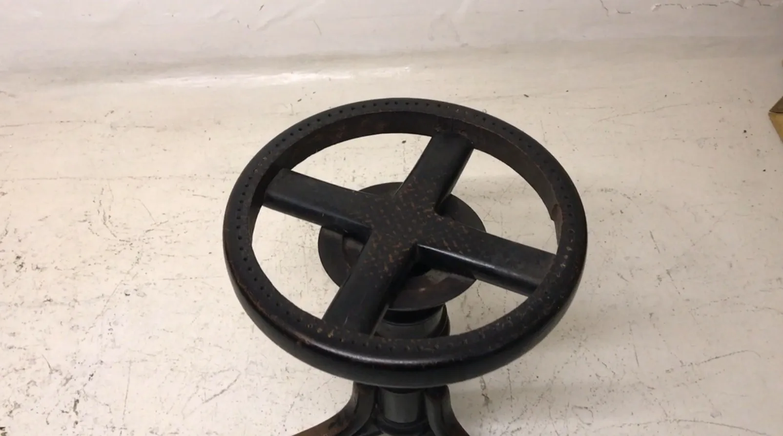 vintage thonet stool with curved design