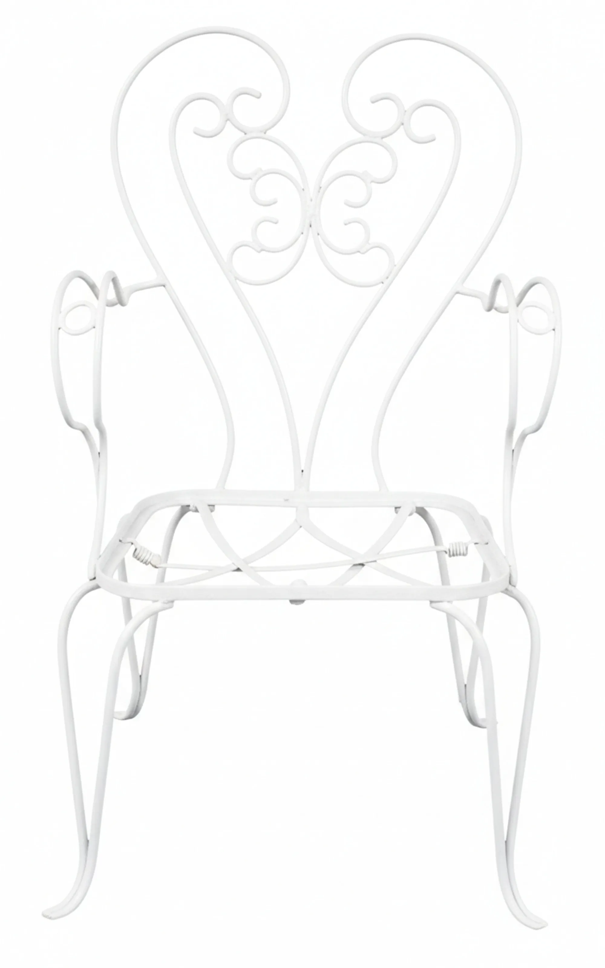 Three elegant vintage garden armchairs with unique design in a charming setting.