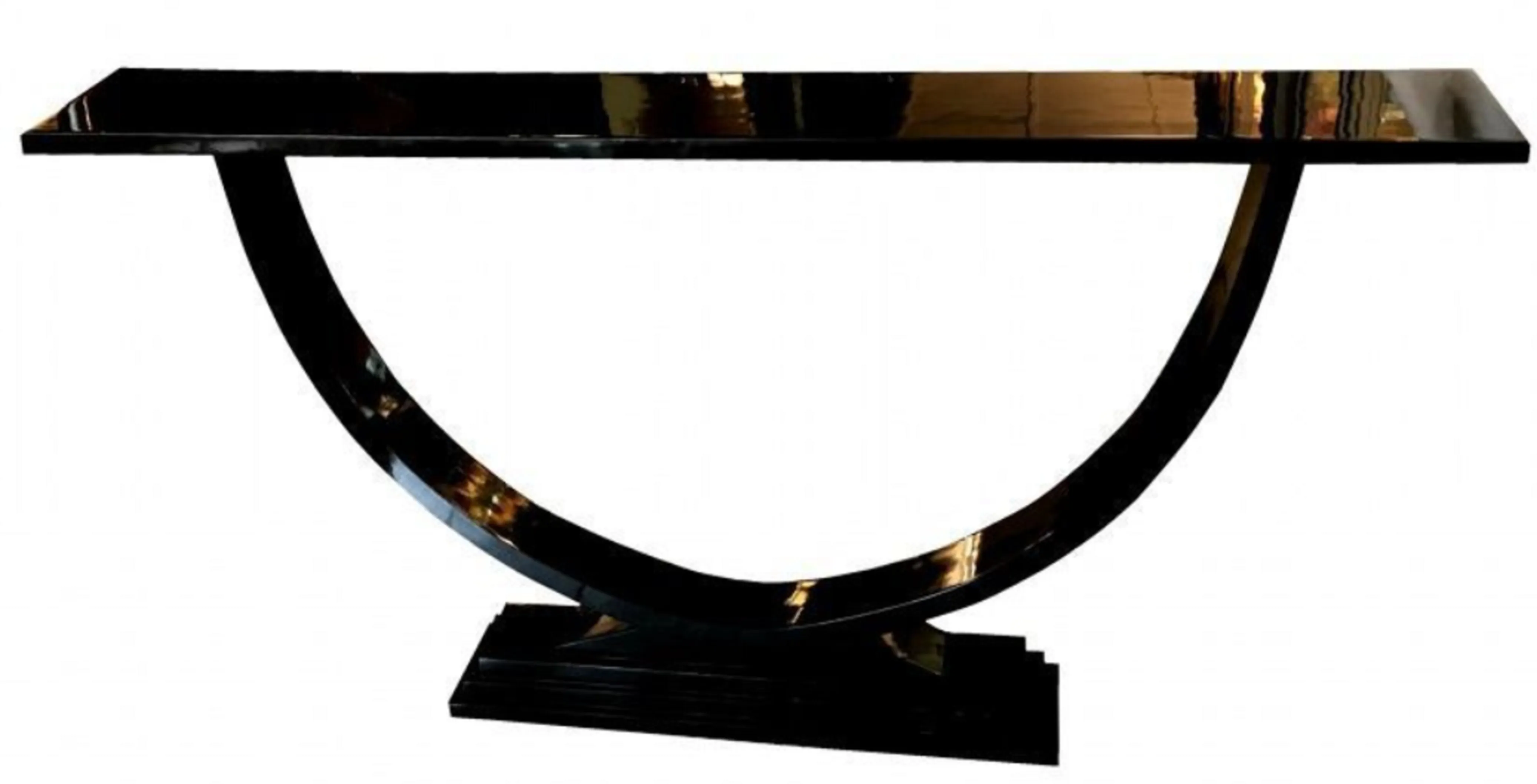 consola antiga elegante com base curva preta