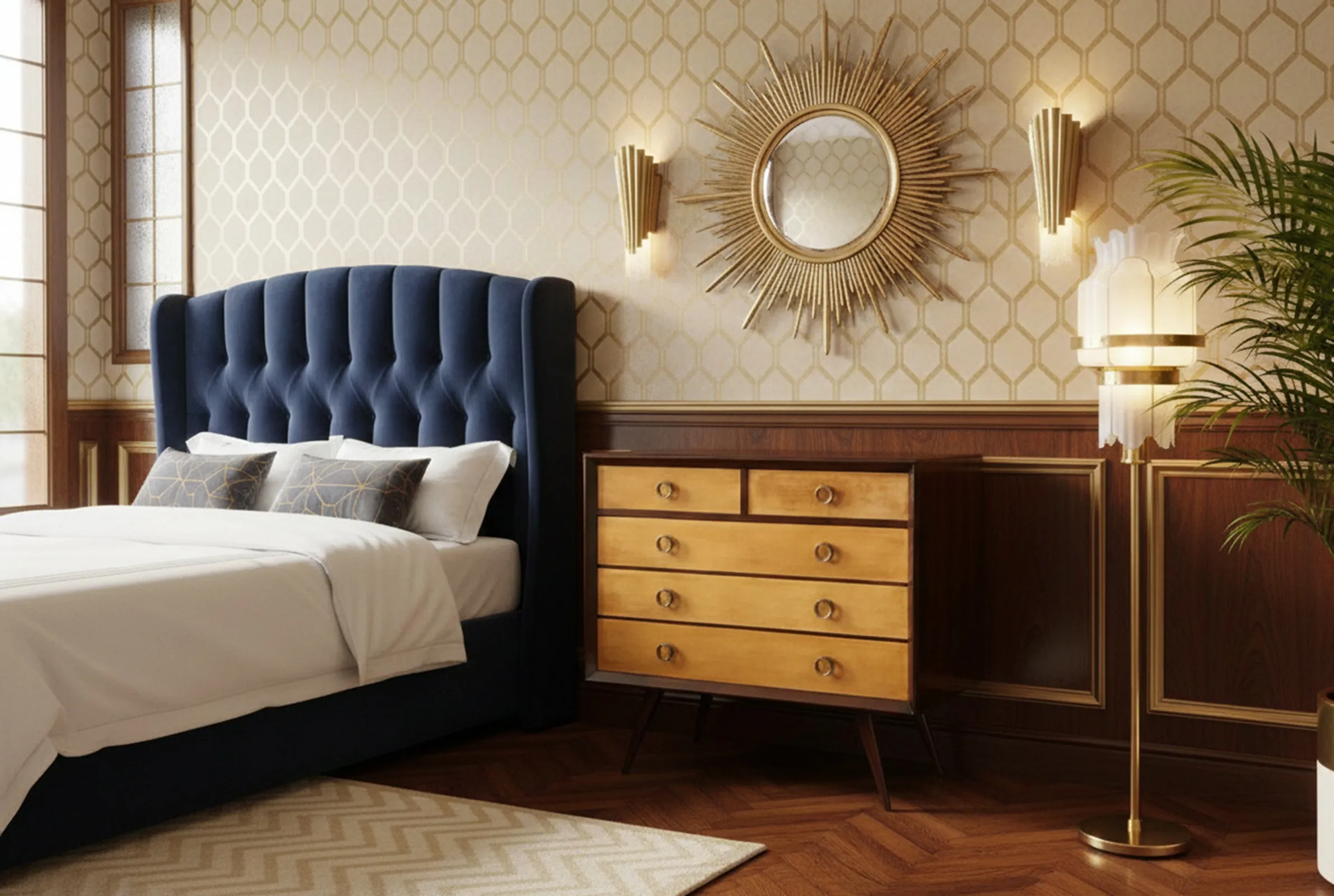 comoda antigua con múltiples cajones en un entorno elegante