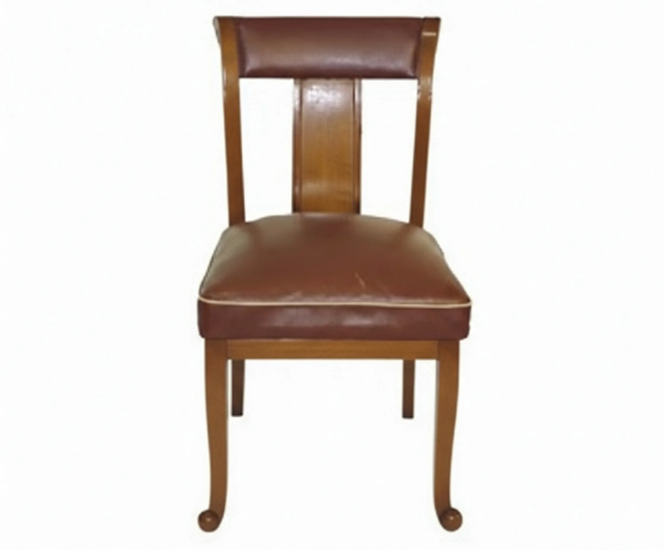 antique chair with brown upholstery, classic design