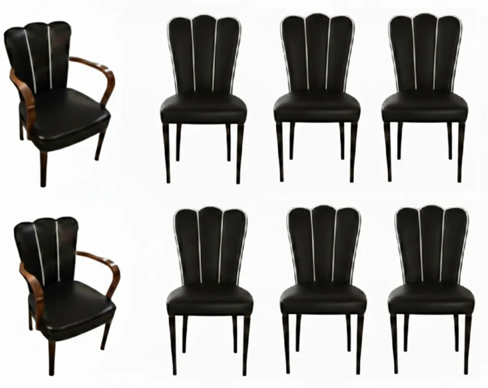 6 sillas antiguas y 2 sillones de diseño clasico y elegante, perfectos para restaurar.