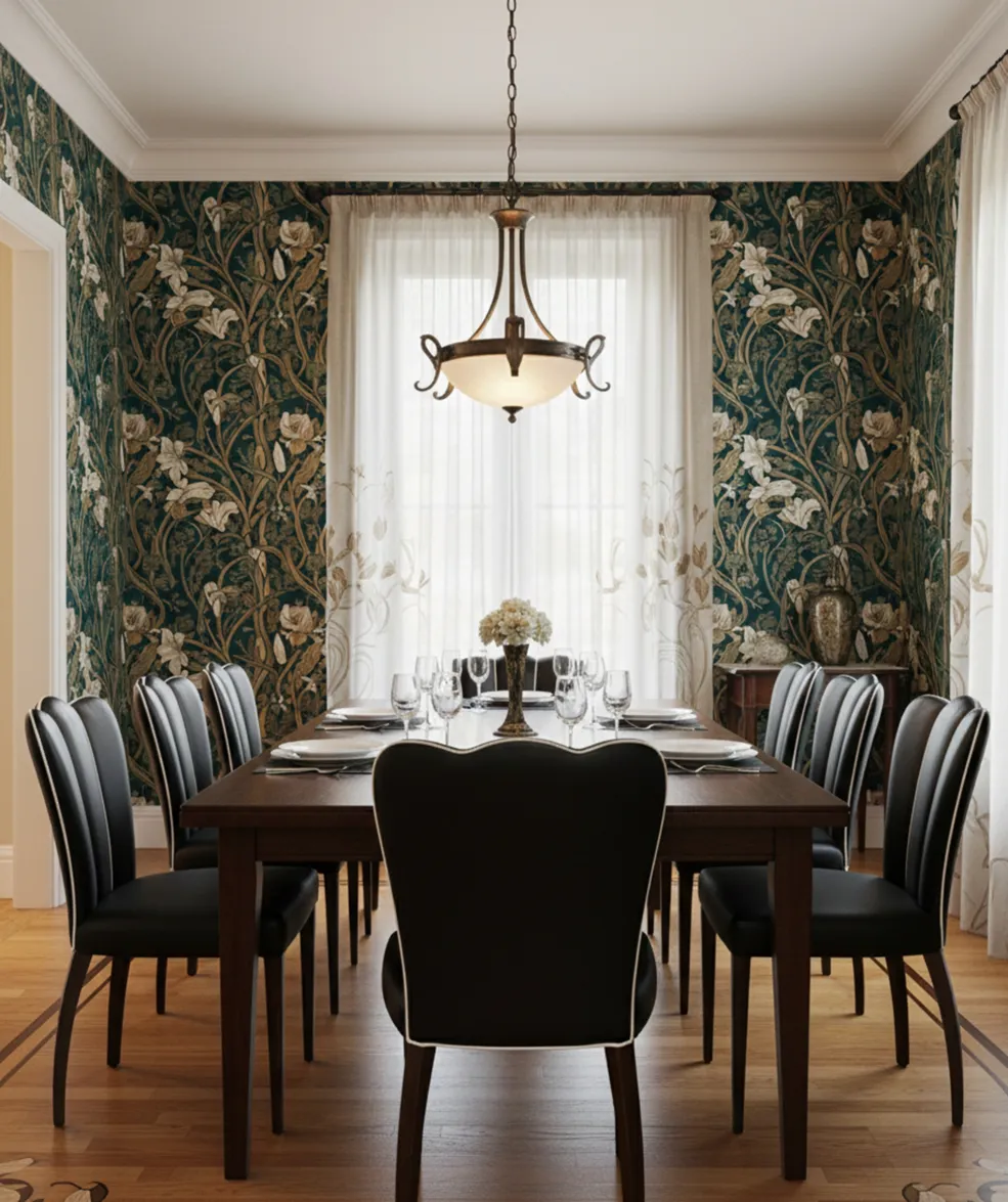 6 cadeiras e 2 poltronas em um ambiente elegante, perfeitas para restaurar