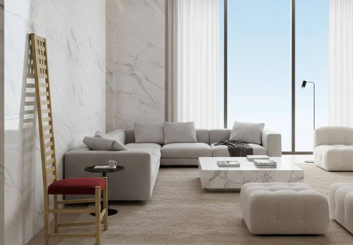 Silla antigua de Joseph Hoffman en un ambiente moderno.