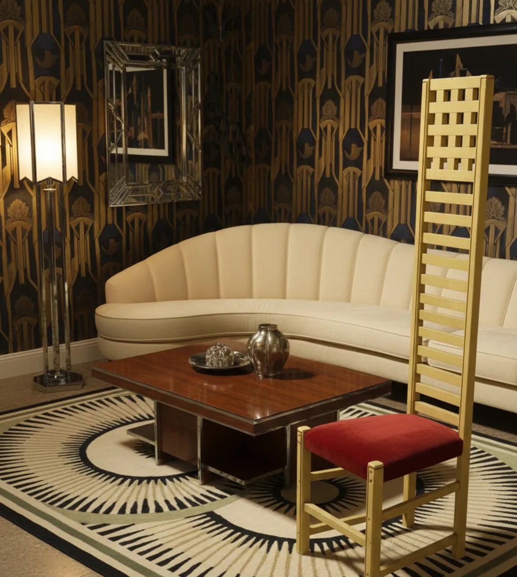 silla antigua de joseph hoffman en un ambiente elegante