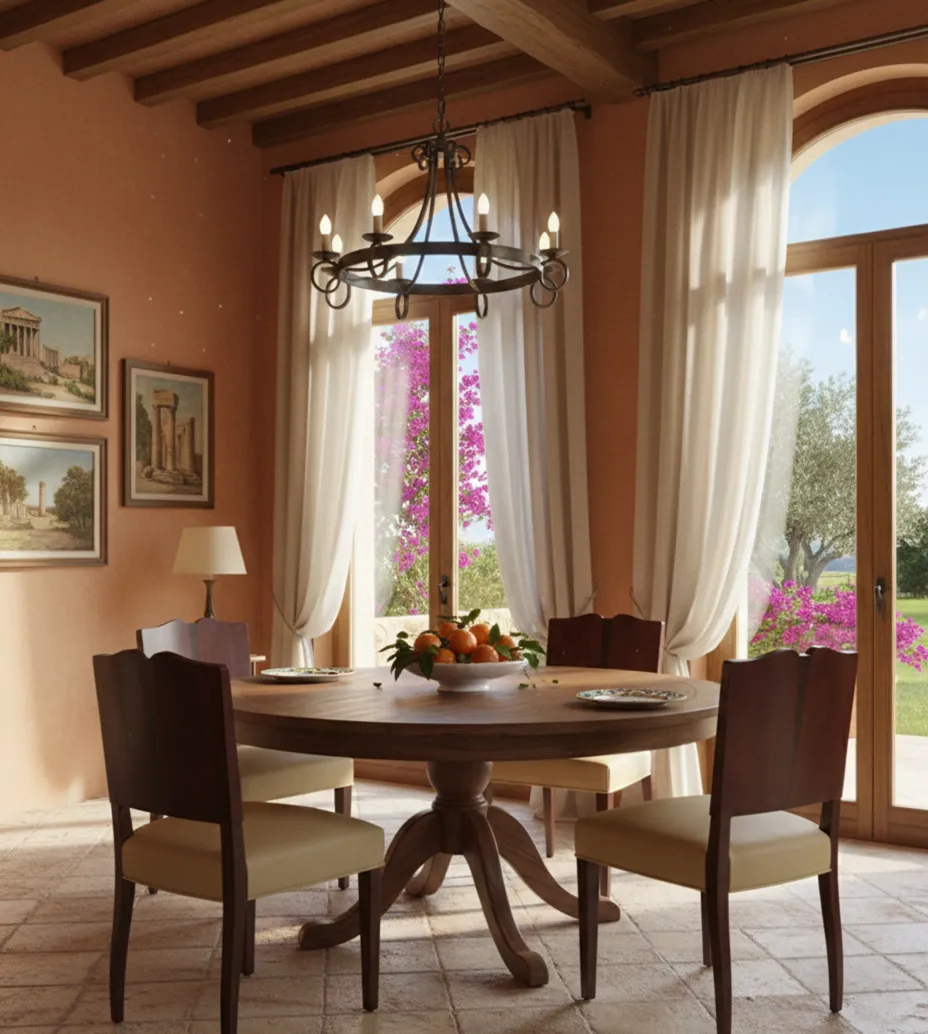 four antique chairs in a cozy setting