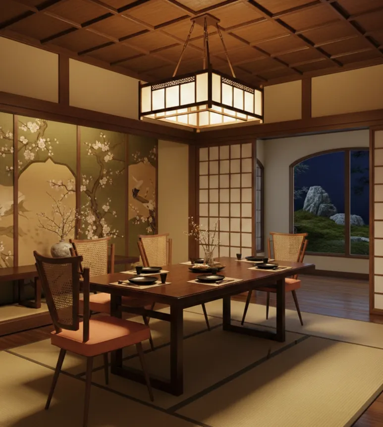 View of room with 4 antique chairs to restore, harmonious decor