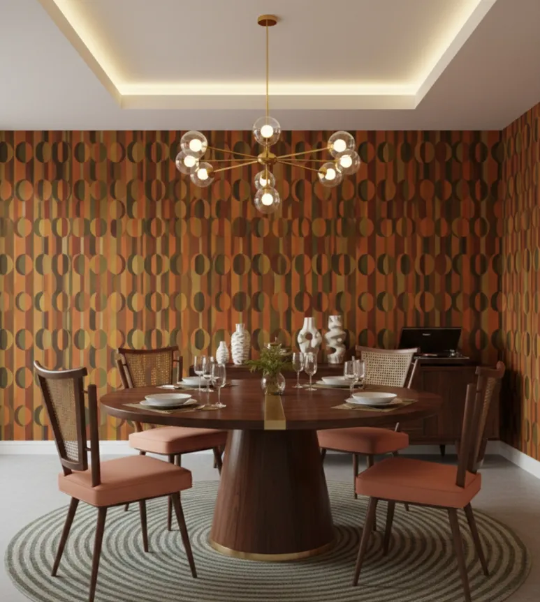 Four antique chairs to restore in an elegant dining room setting.