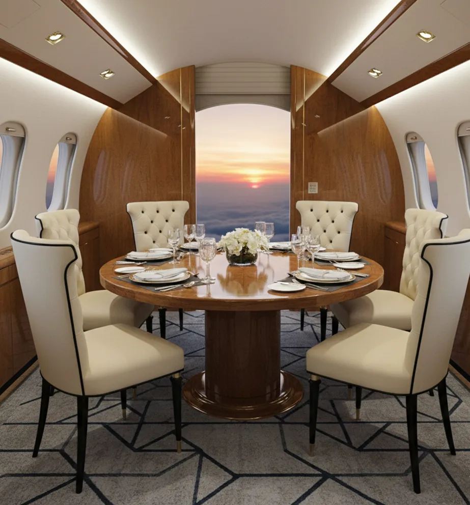 مجموعة من 6 كراسي قديمة لاستعادتها في منطقة عشاء أنيقة.