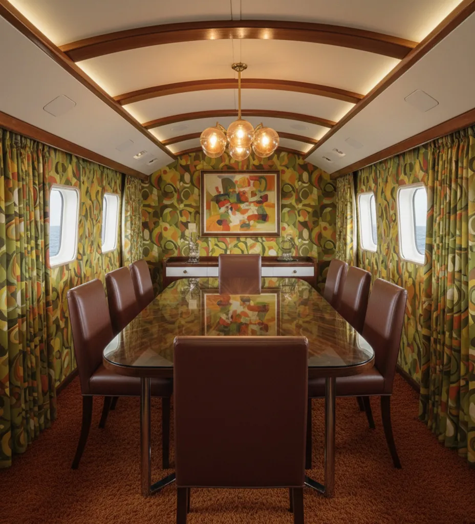 eight antique chairs in a restored dining room setting