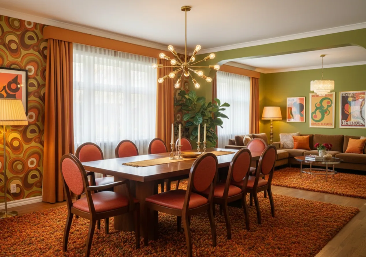 Sala de jantar com 12 cadeiras antigas para restaurar, decoração retrô