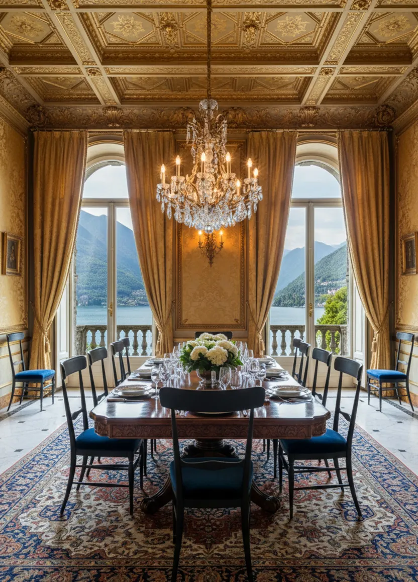 10 chaises anciennes à restaurer dans une salle à manger élégante avec un lustre.