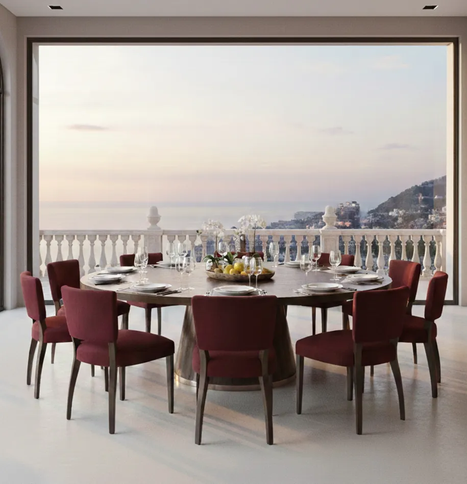 Set di 10 sedie antiche in un ambiente elegante