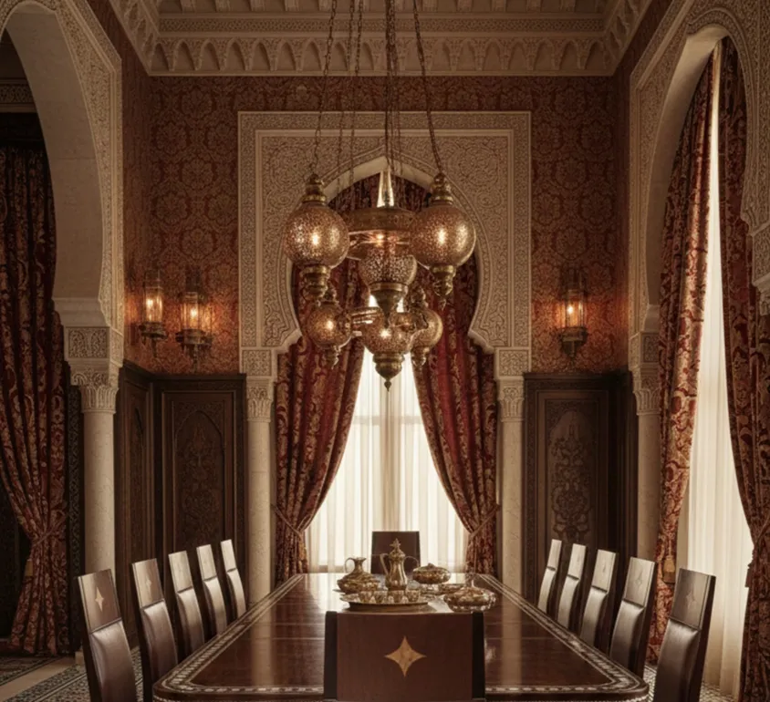 12 antique chairs to restore in a beautiful dining room with light