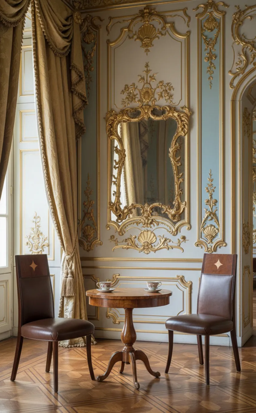 Sala elegante con 12 sillas antiguas para restaurar. Detalles en el ambiente.