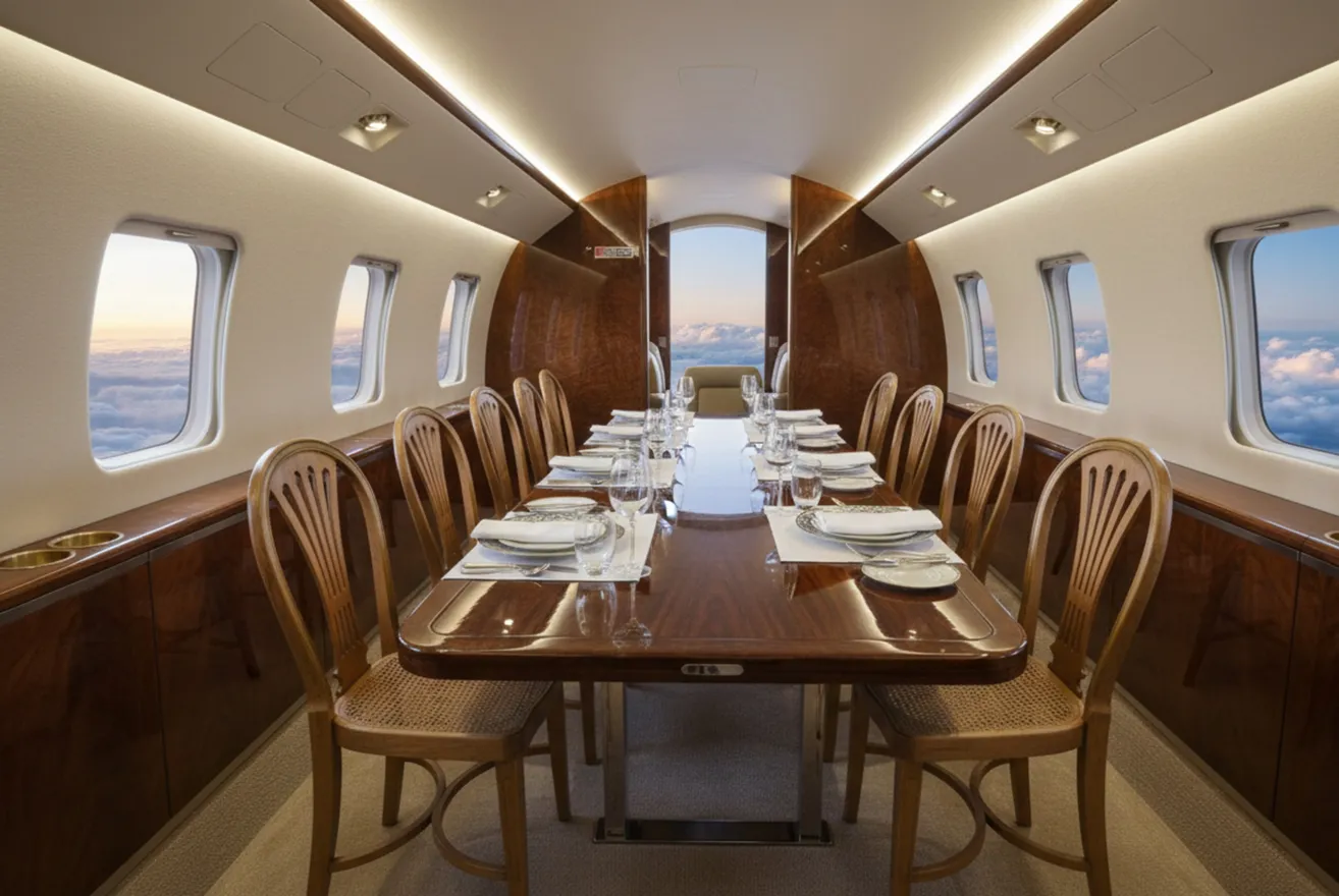 12 sedie antiche thonet disposte intorno a un tavolo elegante