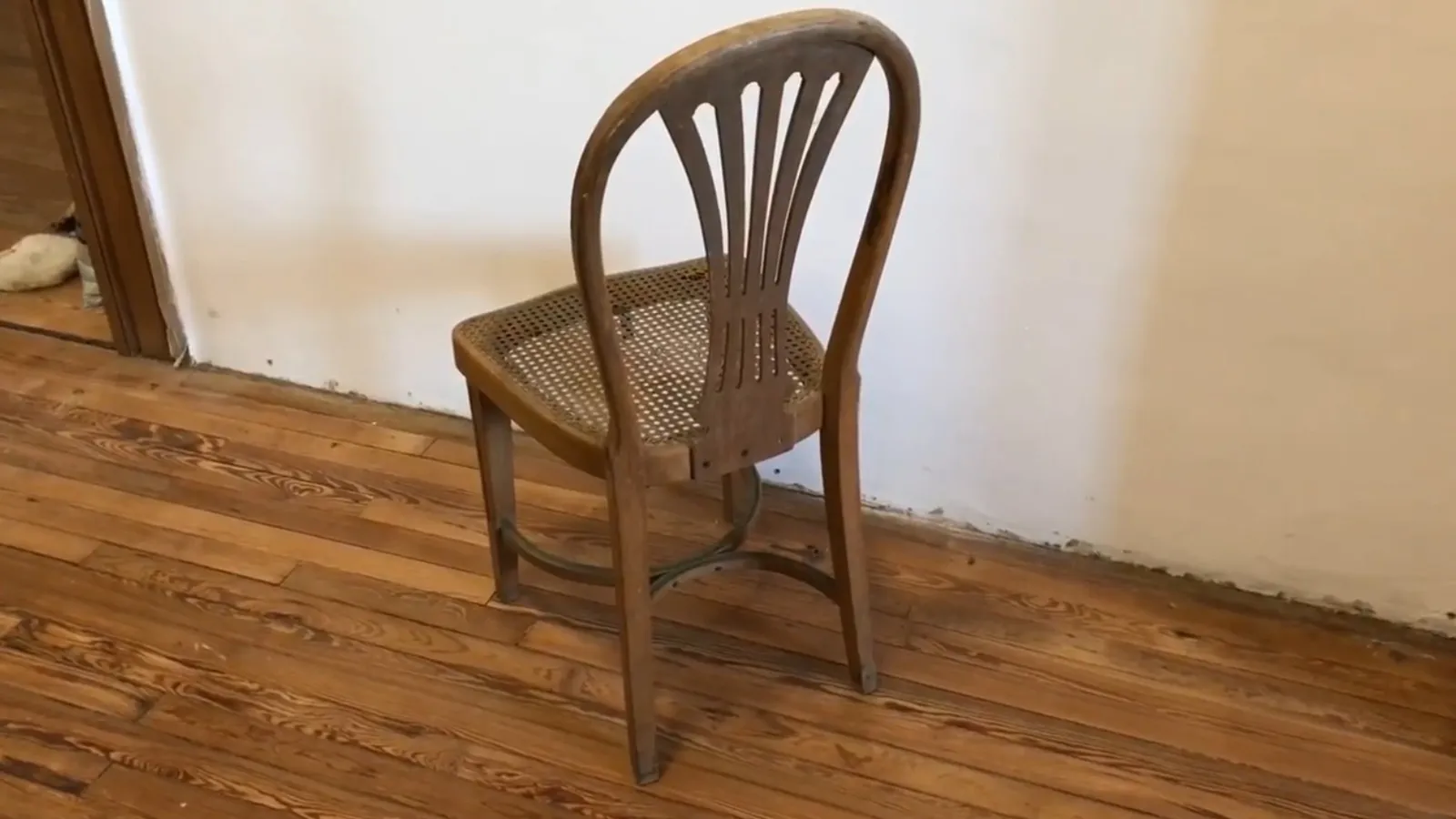 12 sillas antiguas thonet en un ambiente cálido con suelo de madera