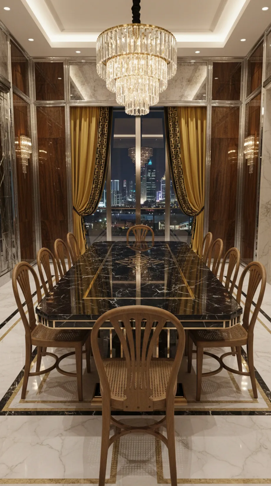 Doce sillas thonet antiguas en un ambiente elegante