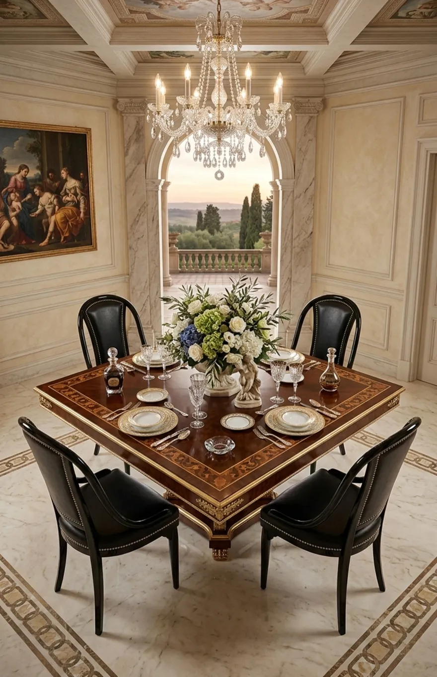 quatro cadeiras thonet antigas com design distinto em um ambiente elegante