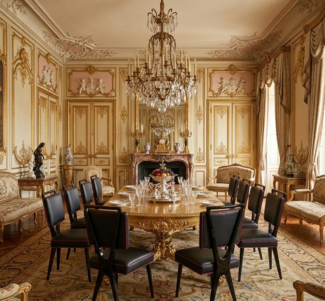 12 cadeiras antigas para restaurar em uma sala de jantar elegante