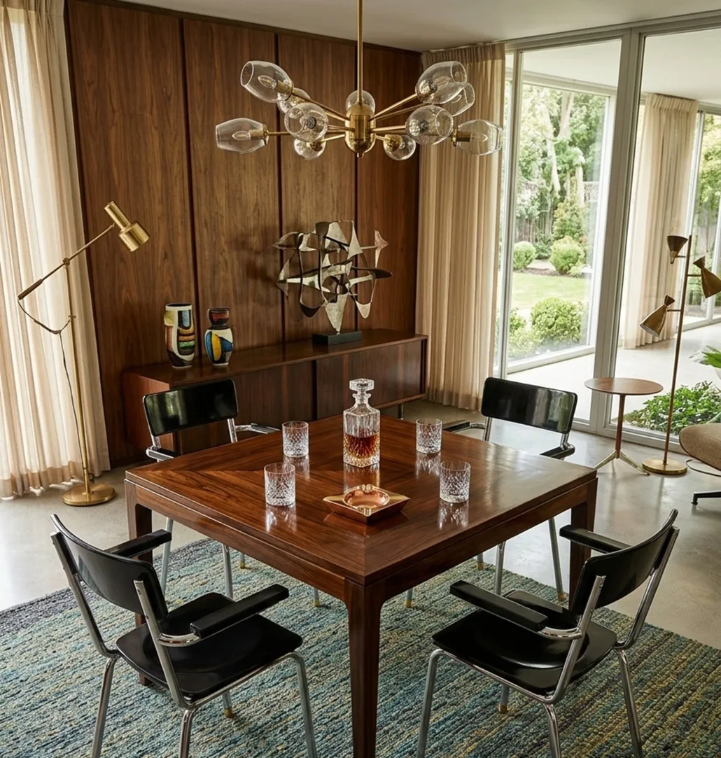 4 sillas antiguas de estilo bauhaus en sala moderna