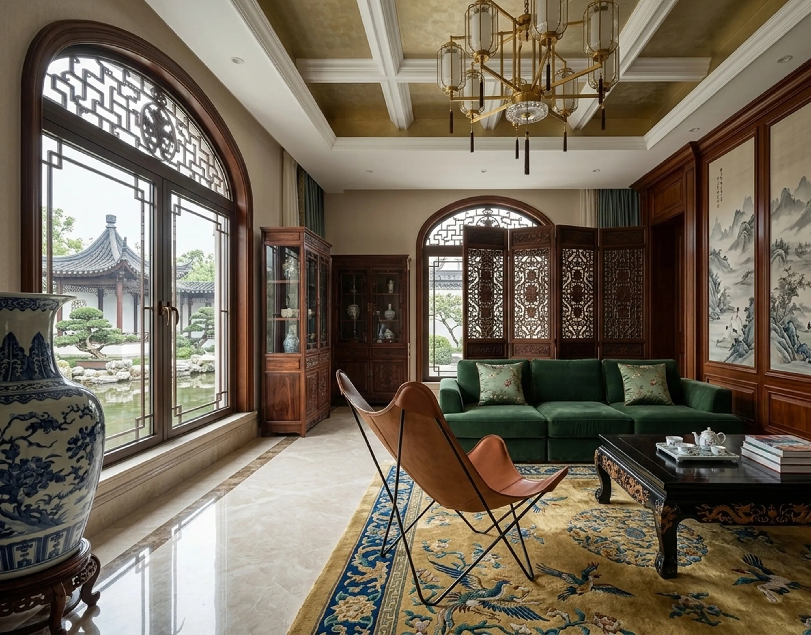 Antique BKF armchair in a stylish room with classic decor.