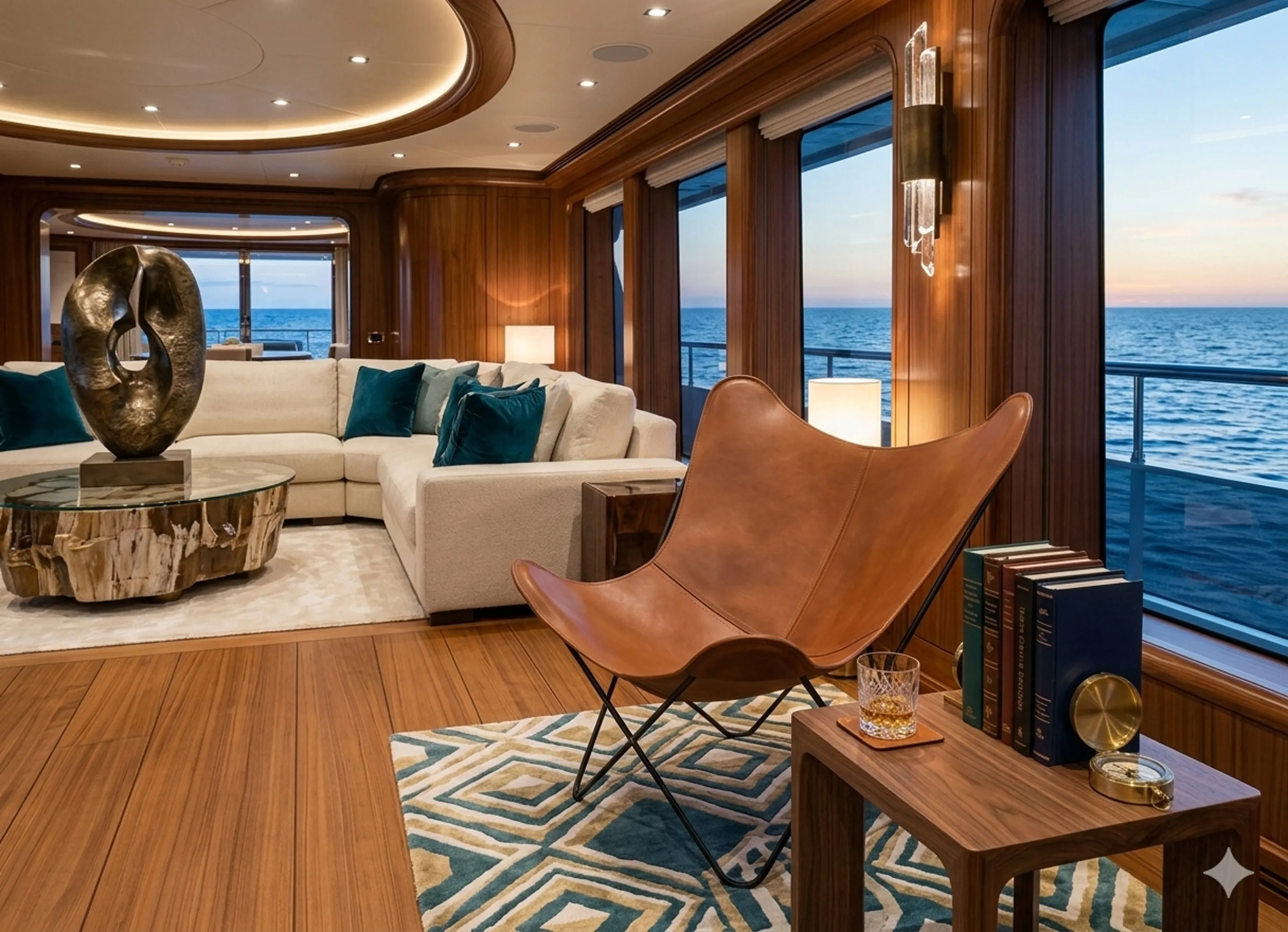 Sillón antiguo BKF de cuero en un ambiente elegante