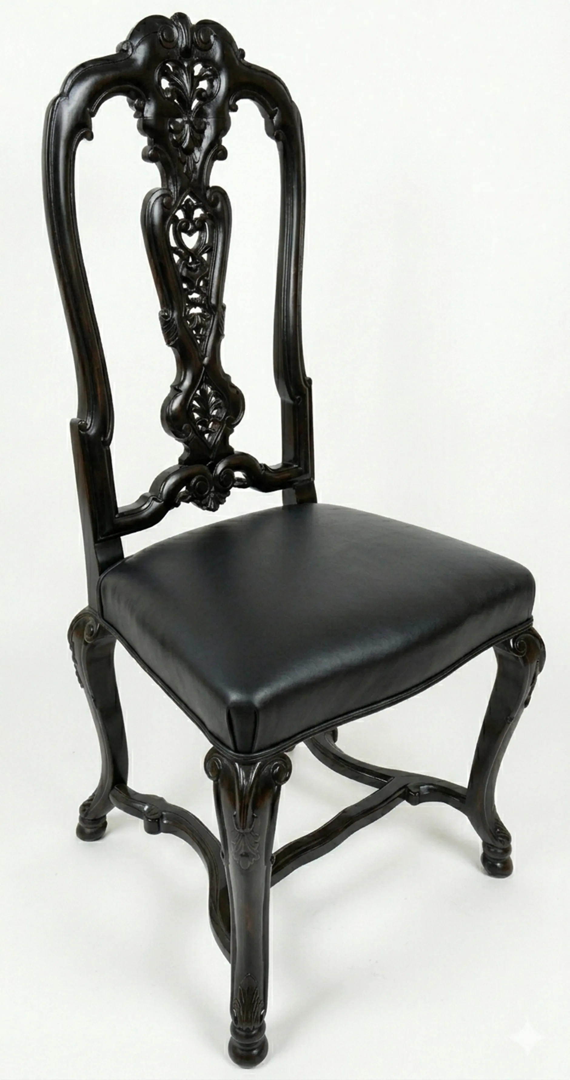 Two antique chairs to restore against a light background, beautifully detailed.