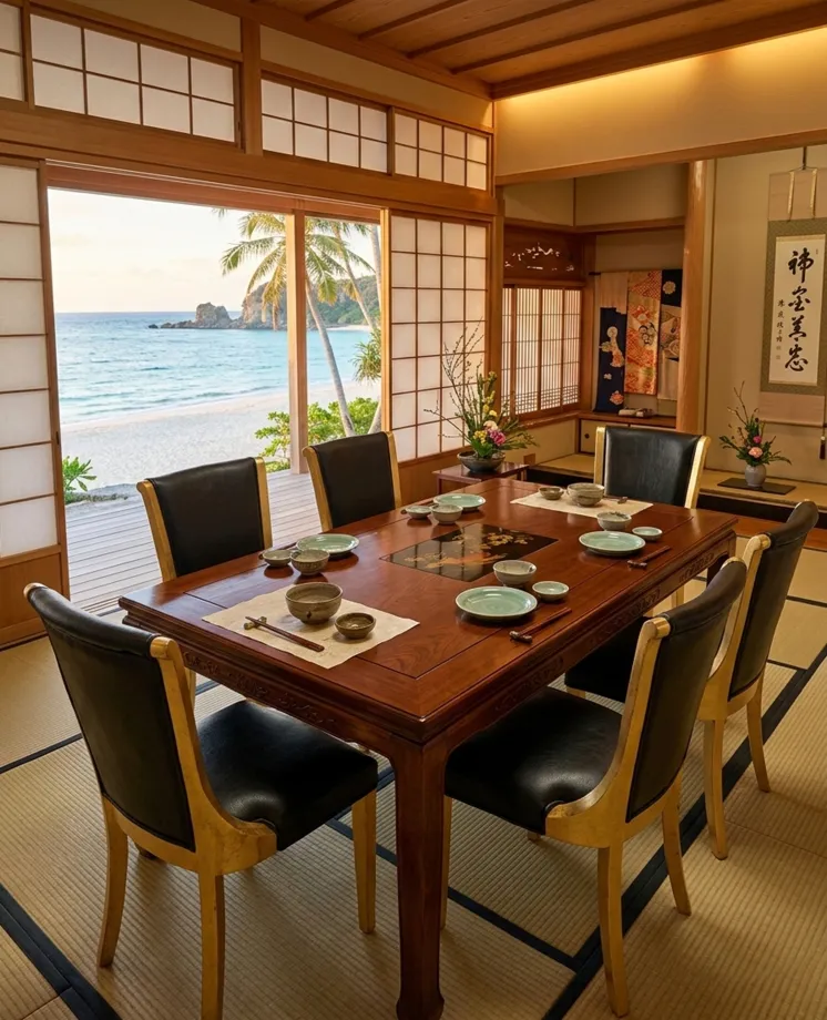 6 sedie antiche da restaurare in una sala da pranzo accogliente vicino al mare