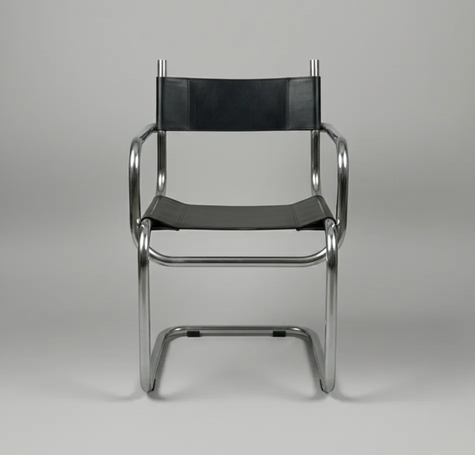 Quatro cadeiras antigas com design clássico em fundo cinza