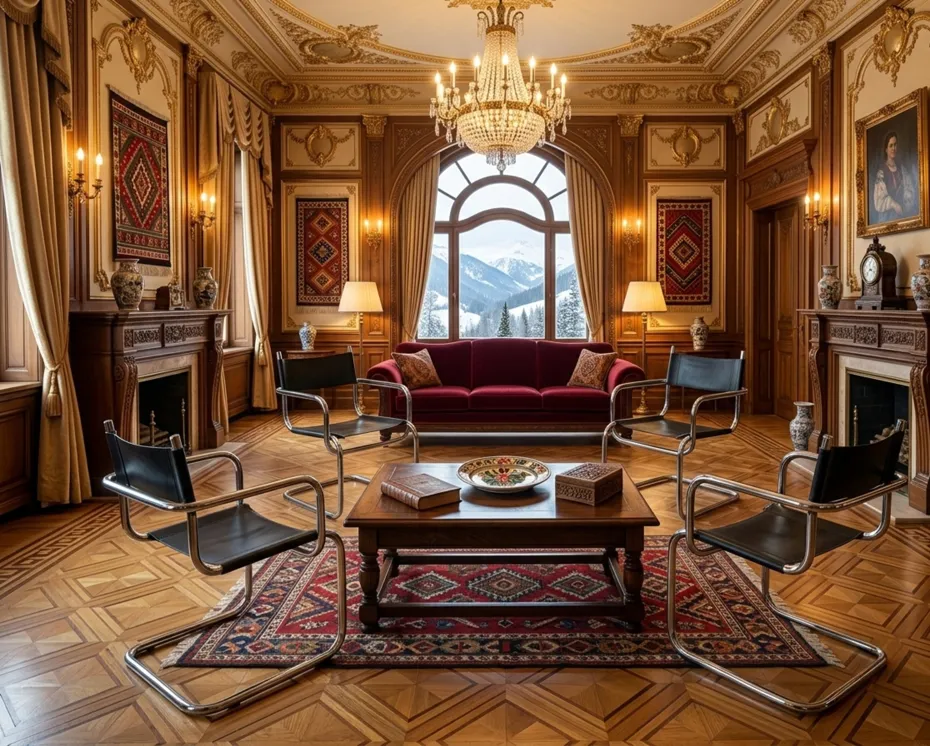 quatre chaises anciennes dans un salon élégant