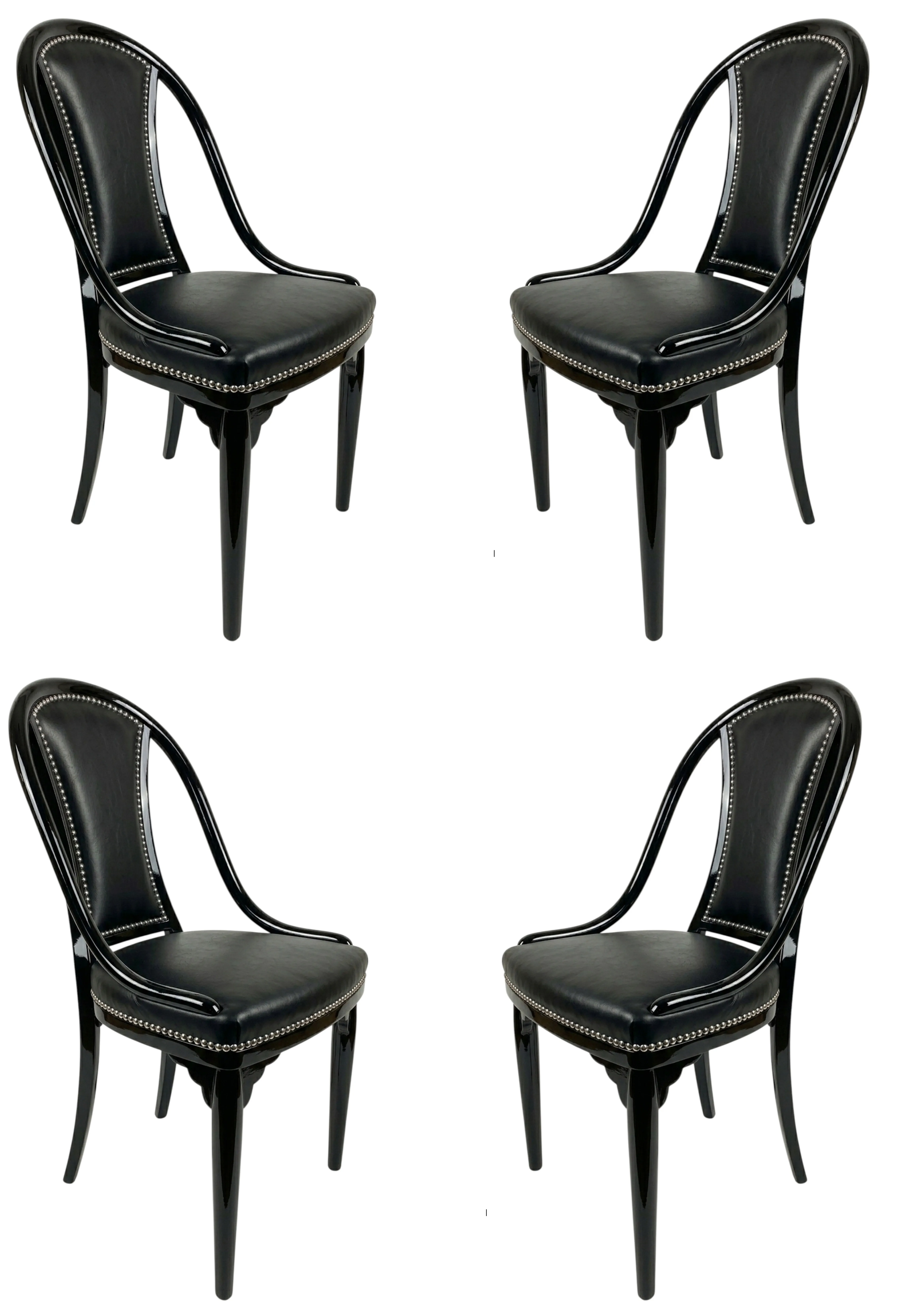 Set of 4 antique chairs in good condition ready for restoration.