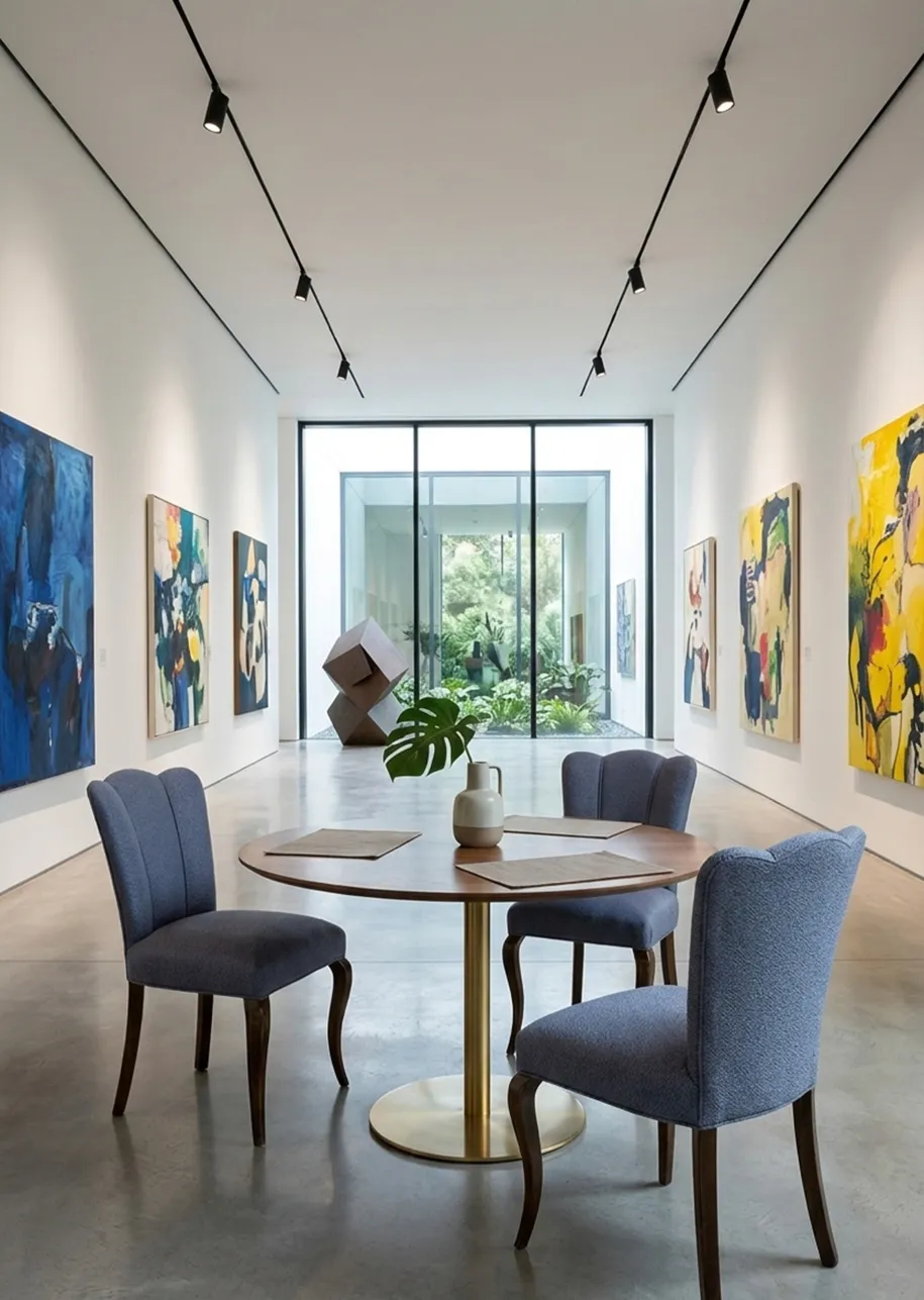 現代的な環境の中にある古い椅子3脚、復元のための準備。