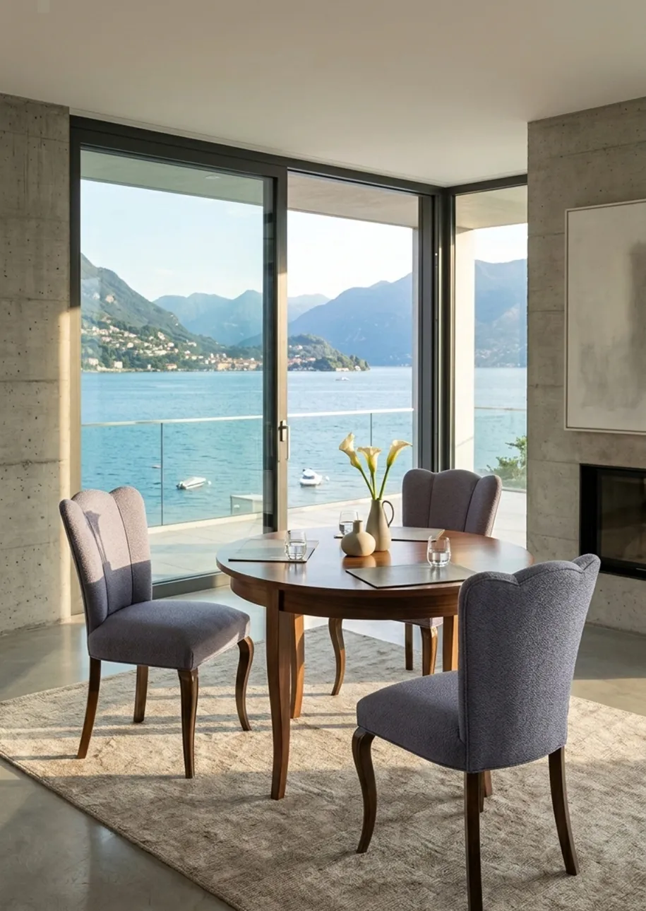 Tre sedie antiche da restaurare in uno spazio contemporaneo