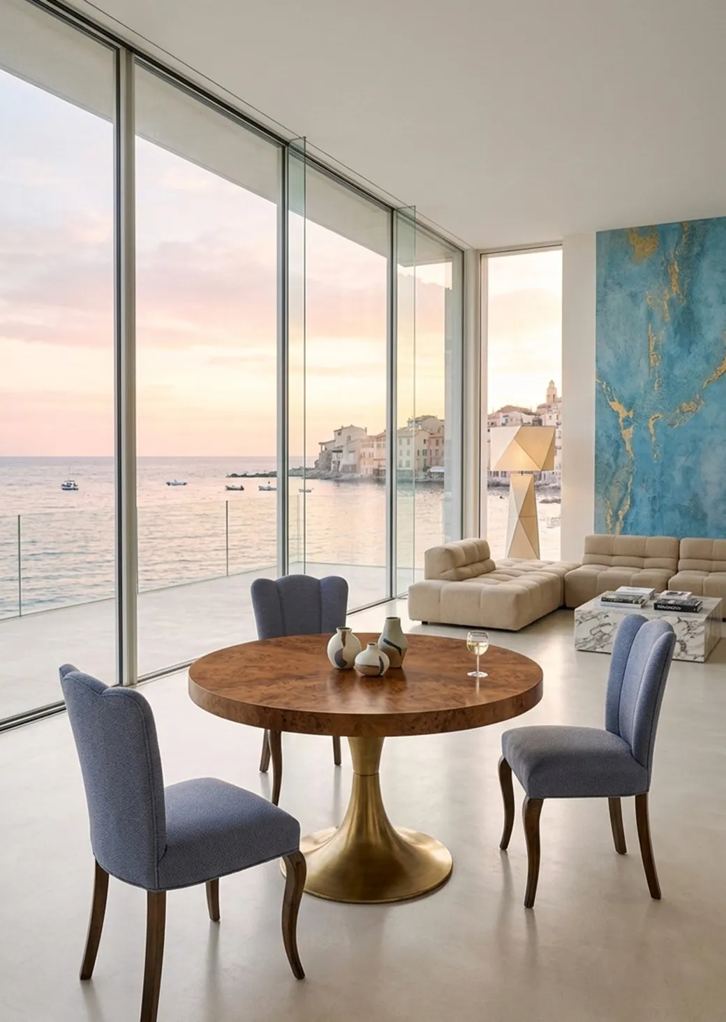 Set di 3 sedie antiche, restauro in corso, ambiente moderno