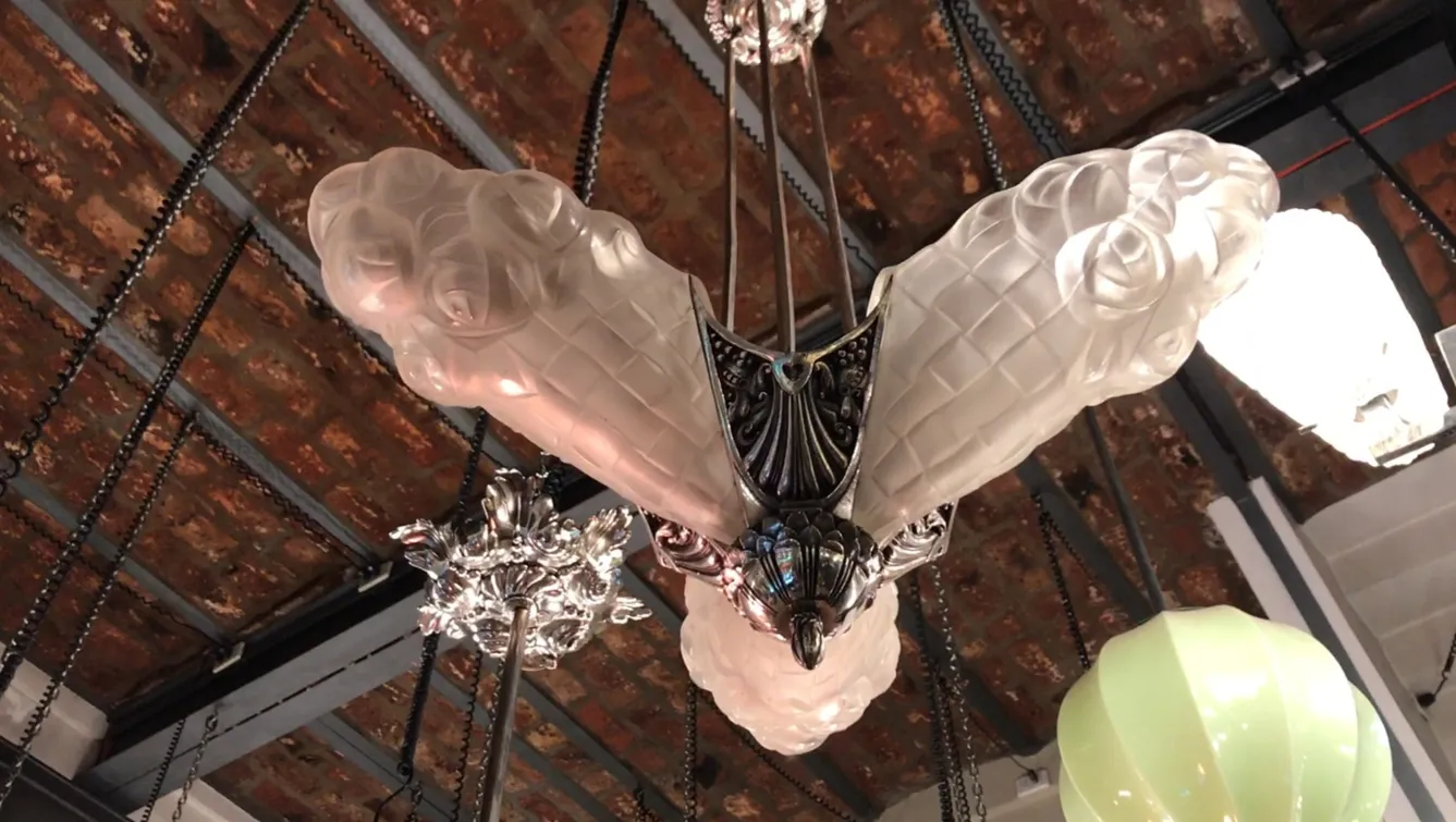 antique ceiling lamp with decorative accents