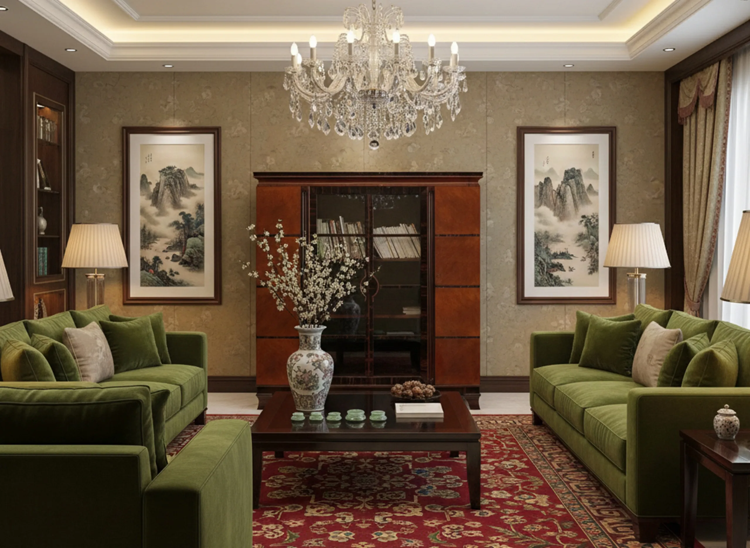 Libreria antica con libri e decorazioni eleganti