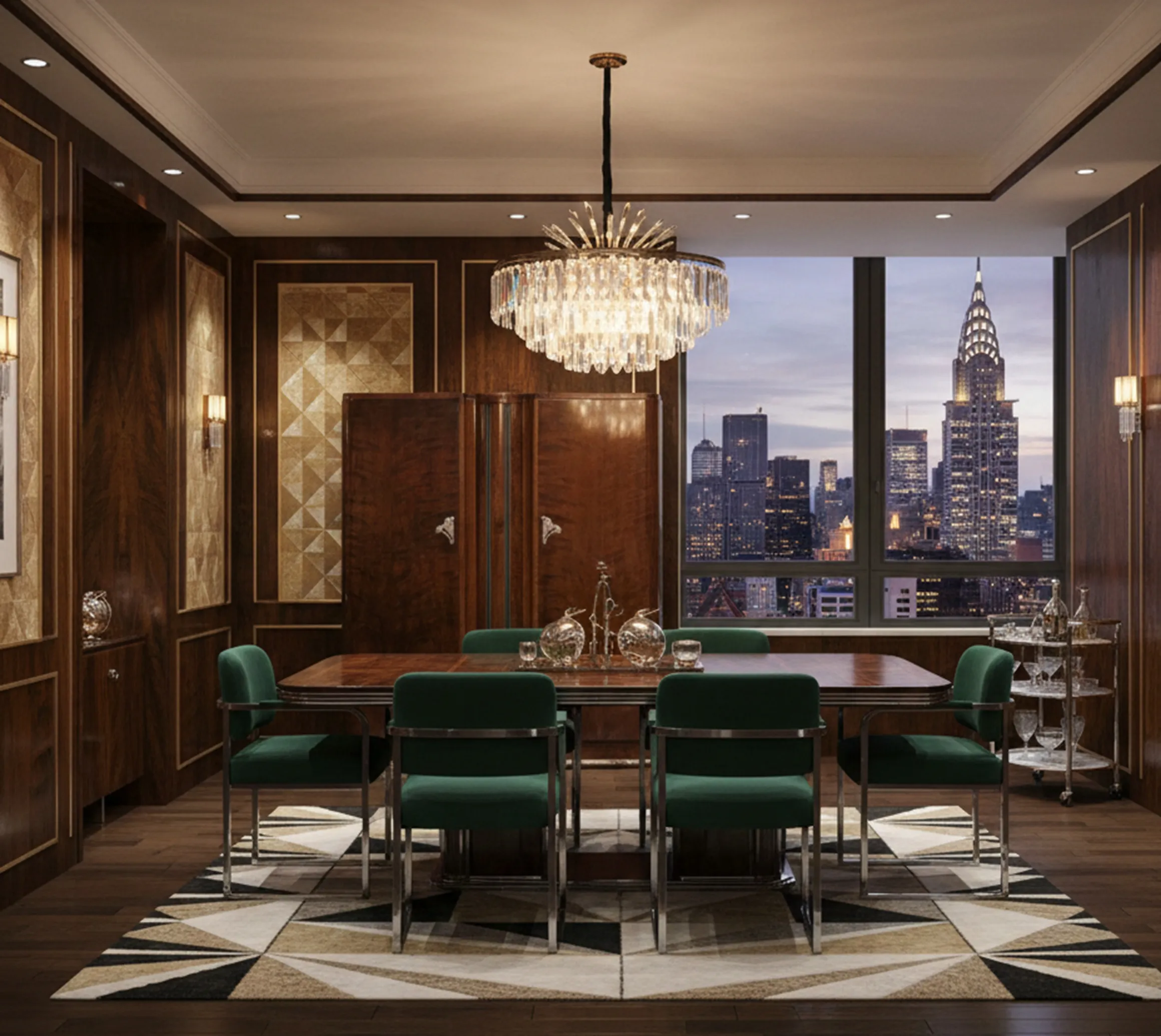 Antique bar with light, elegant decor, cozy ambiance