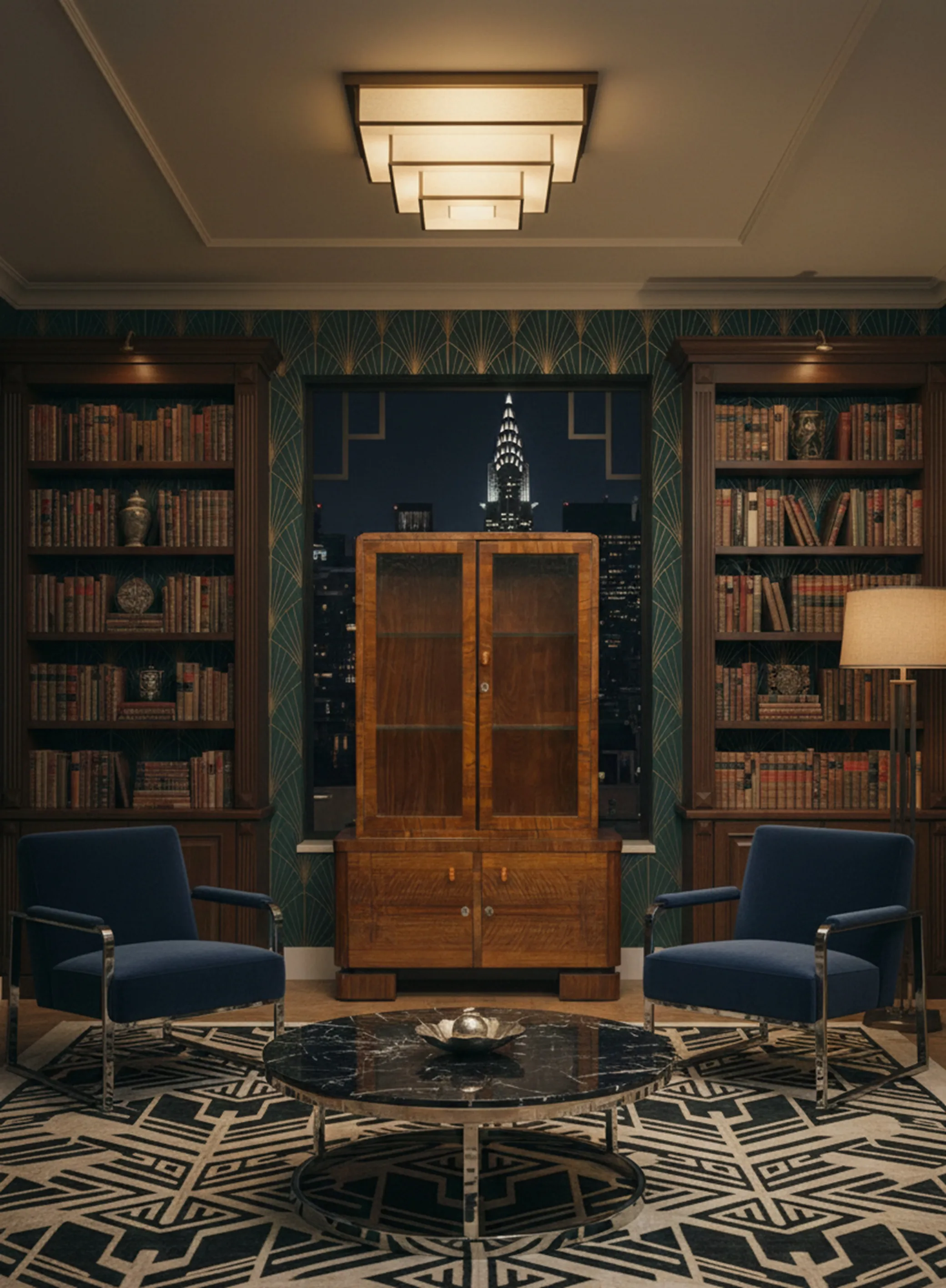 biblioteca antigua con libros antiguos y ambiente elegante