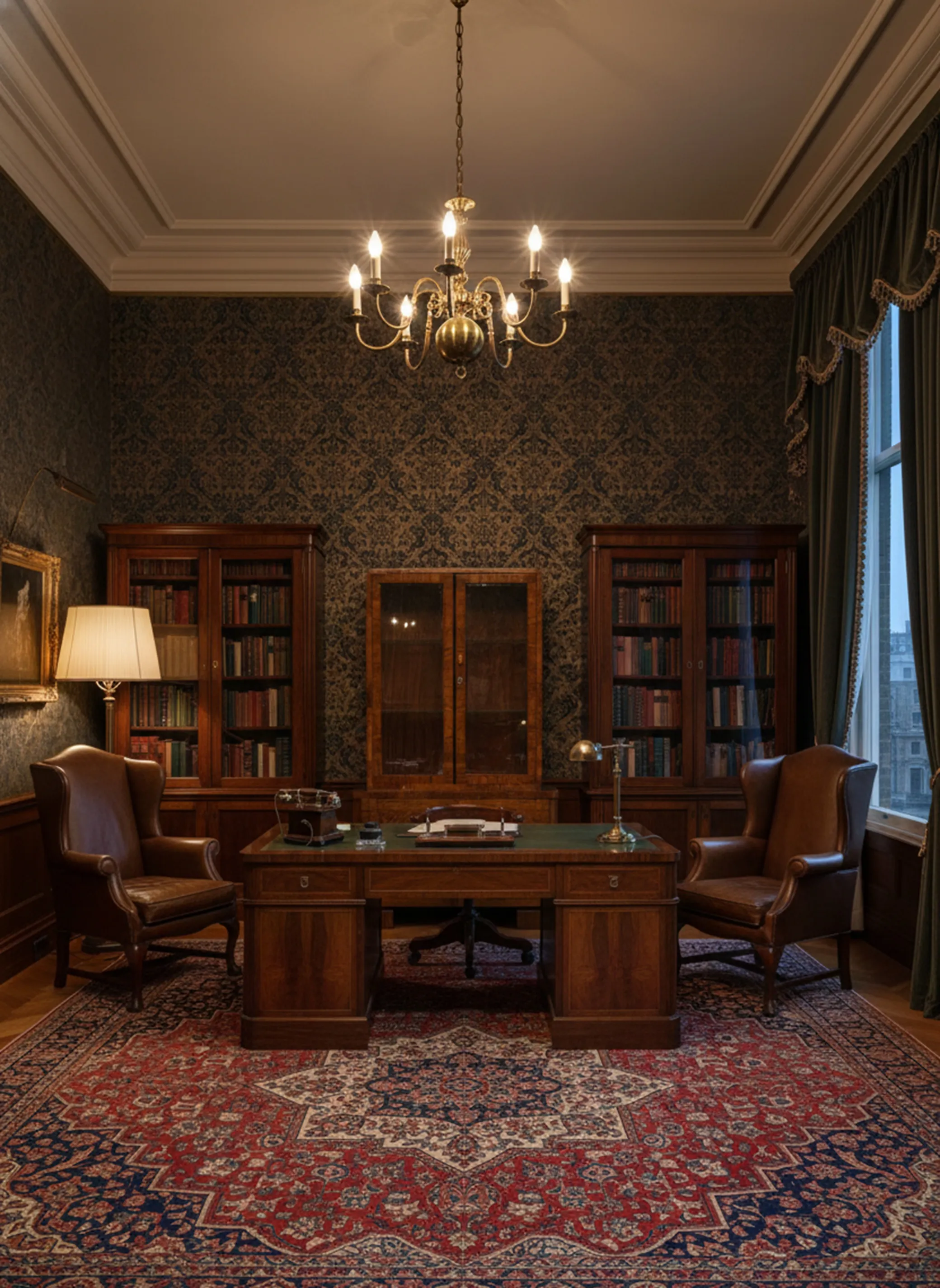 estante de livros antigo elegante com decoração clássica e detalhes sofisticados