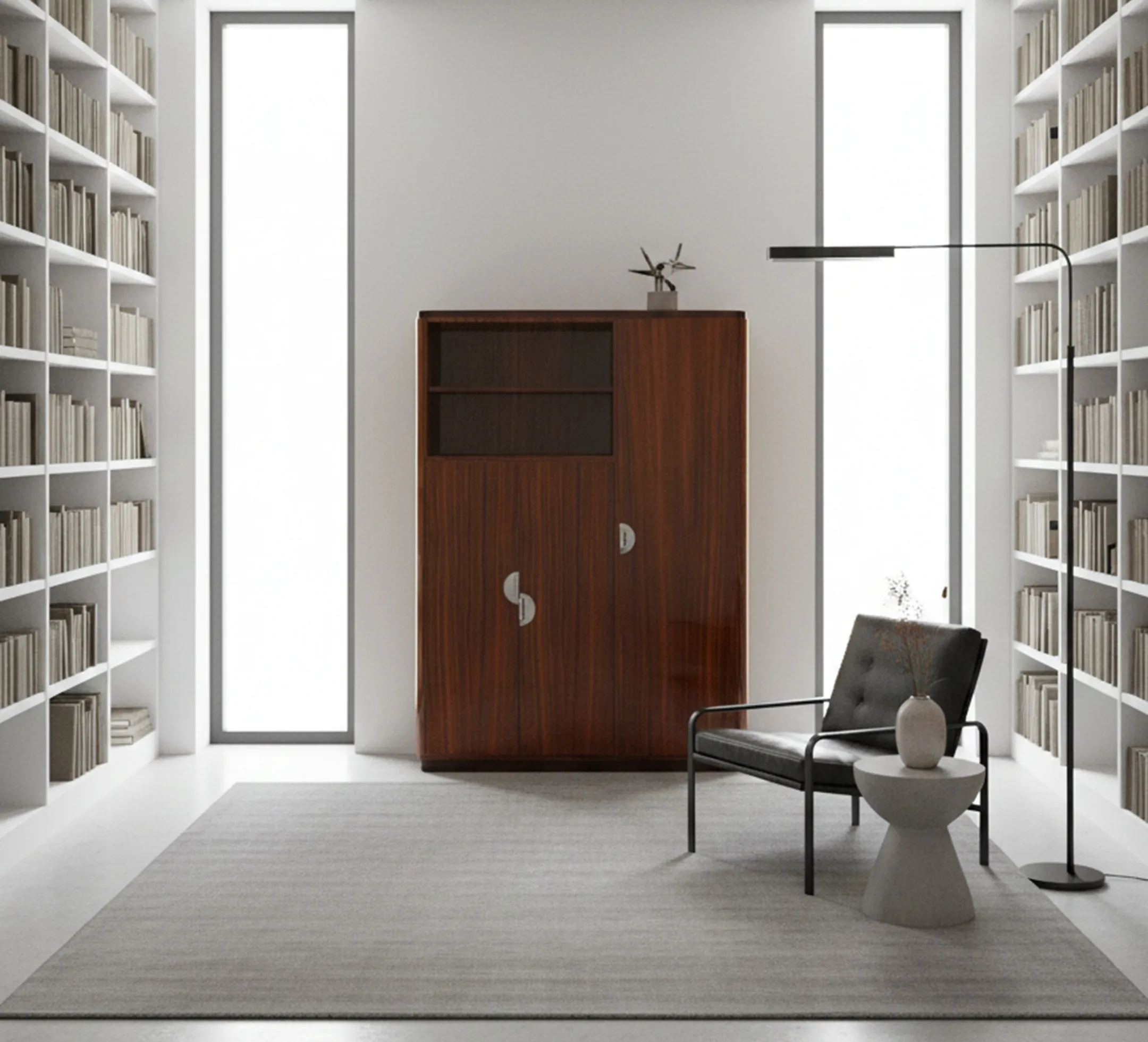 古老的书架，架子上满是书籍。