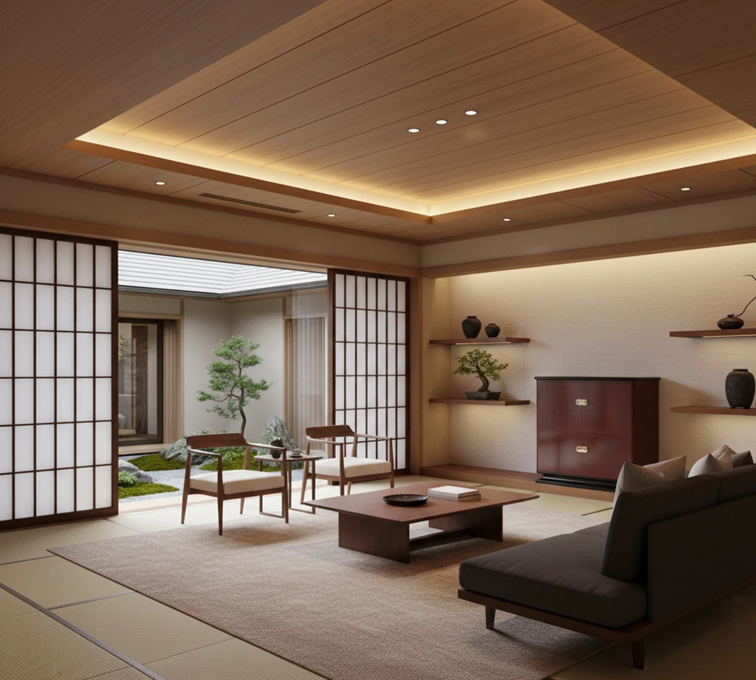 antikes buecherregal in einer minimalistischen umgebung mit pflanzen