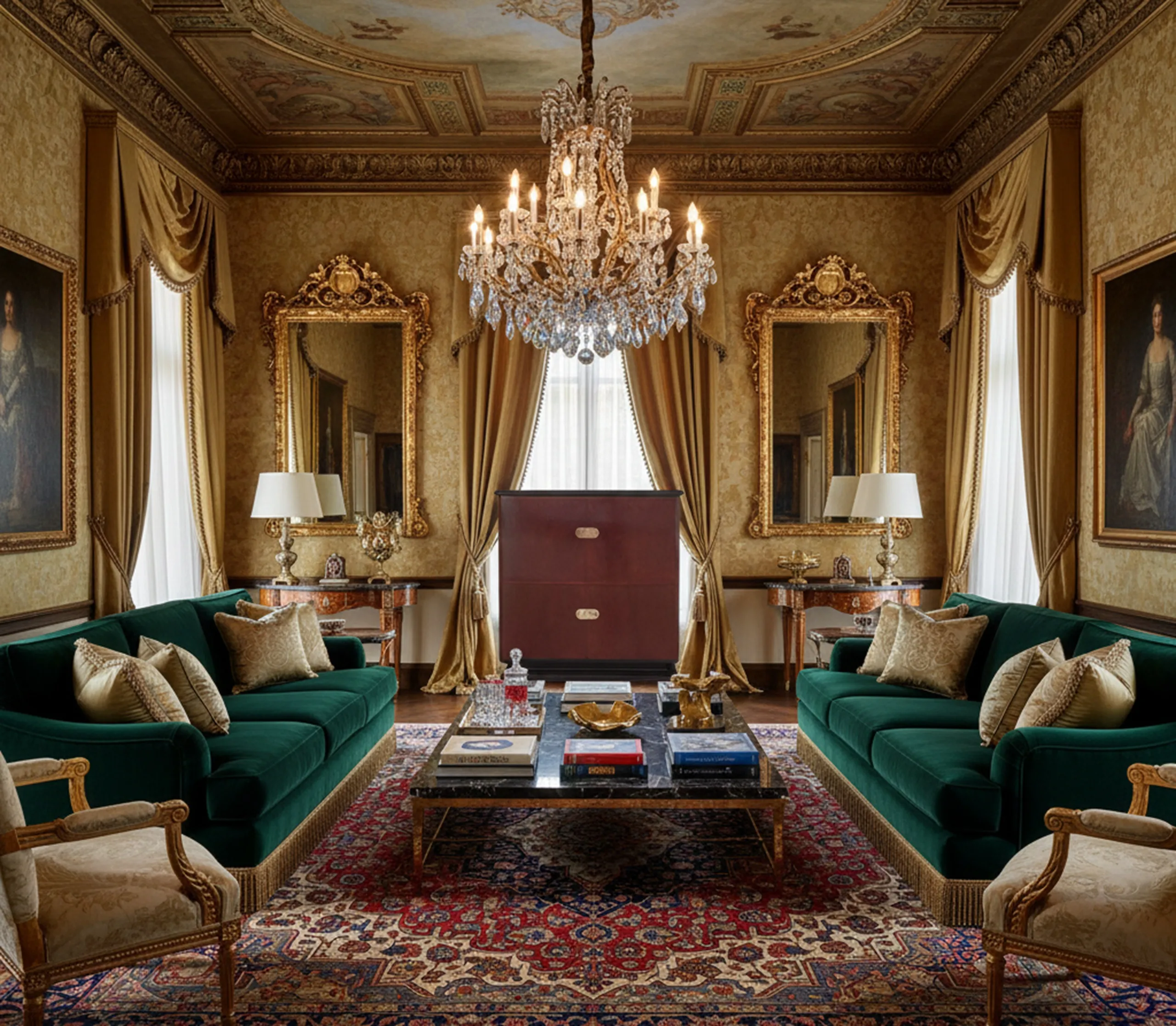 antica libreria con decorazione classica