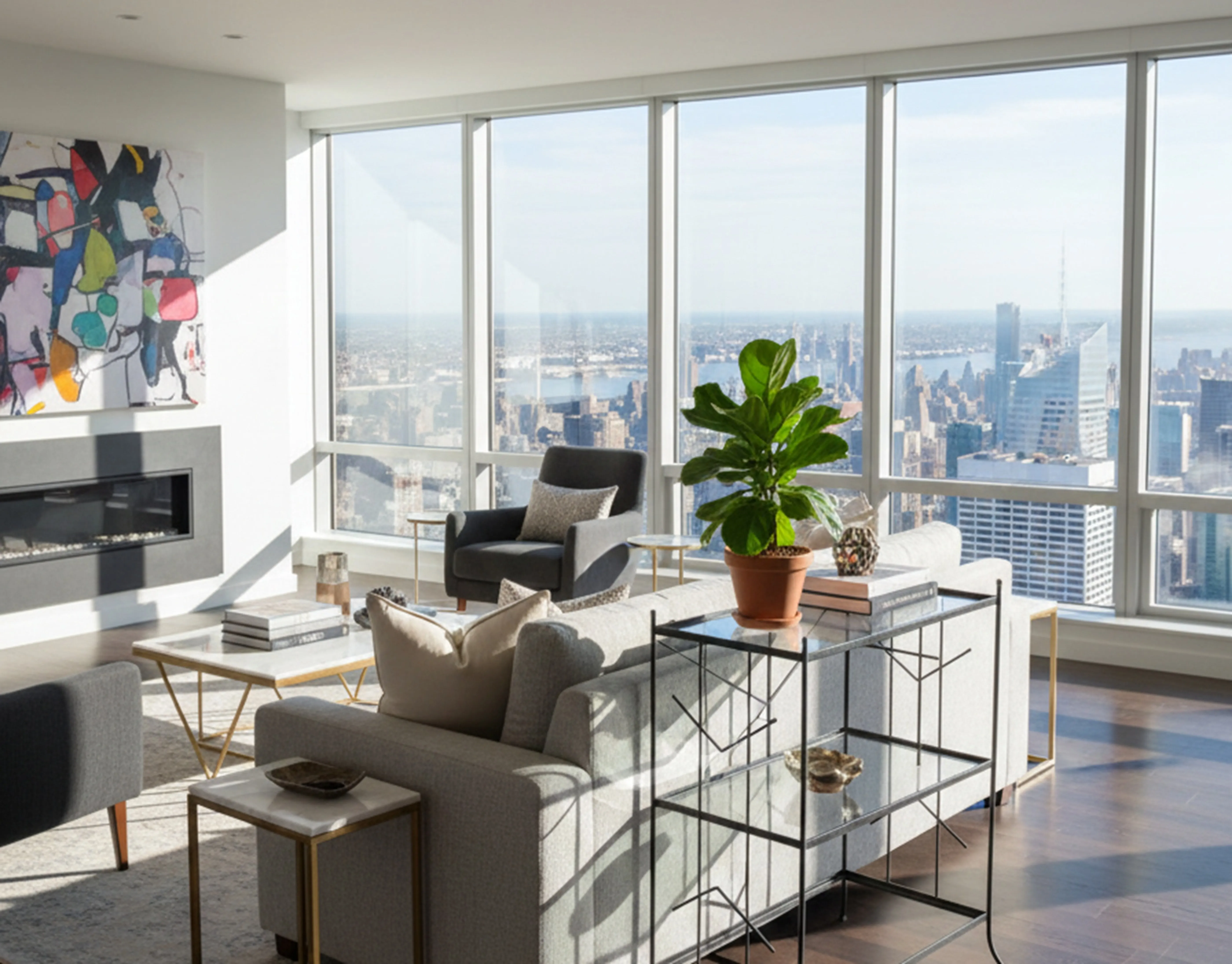 mesita antigua con un diseño elegante en un salón moderno