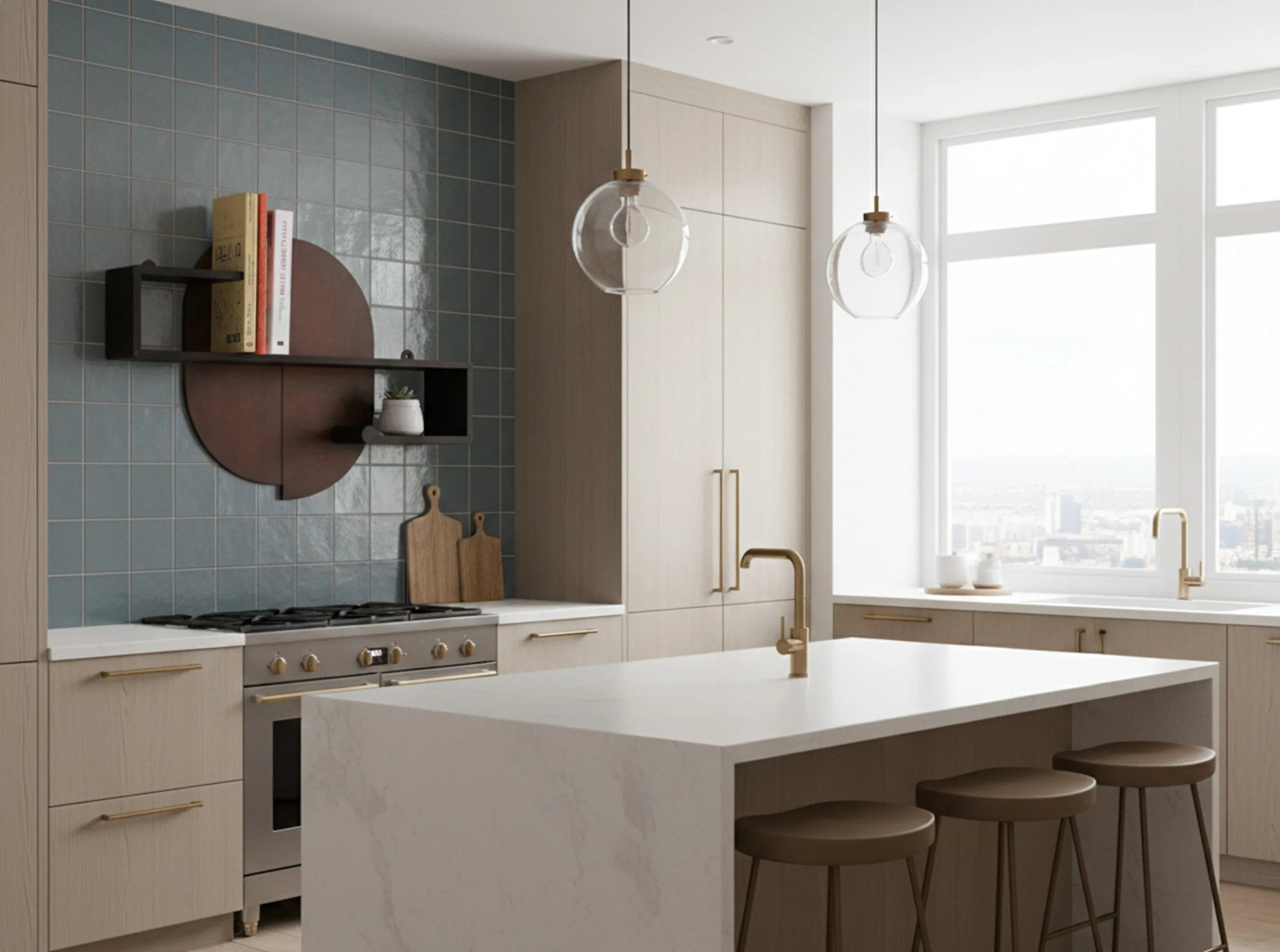 античный книжный шкаф с книгами на полке в современном интерьере