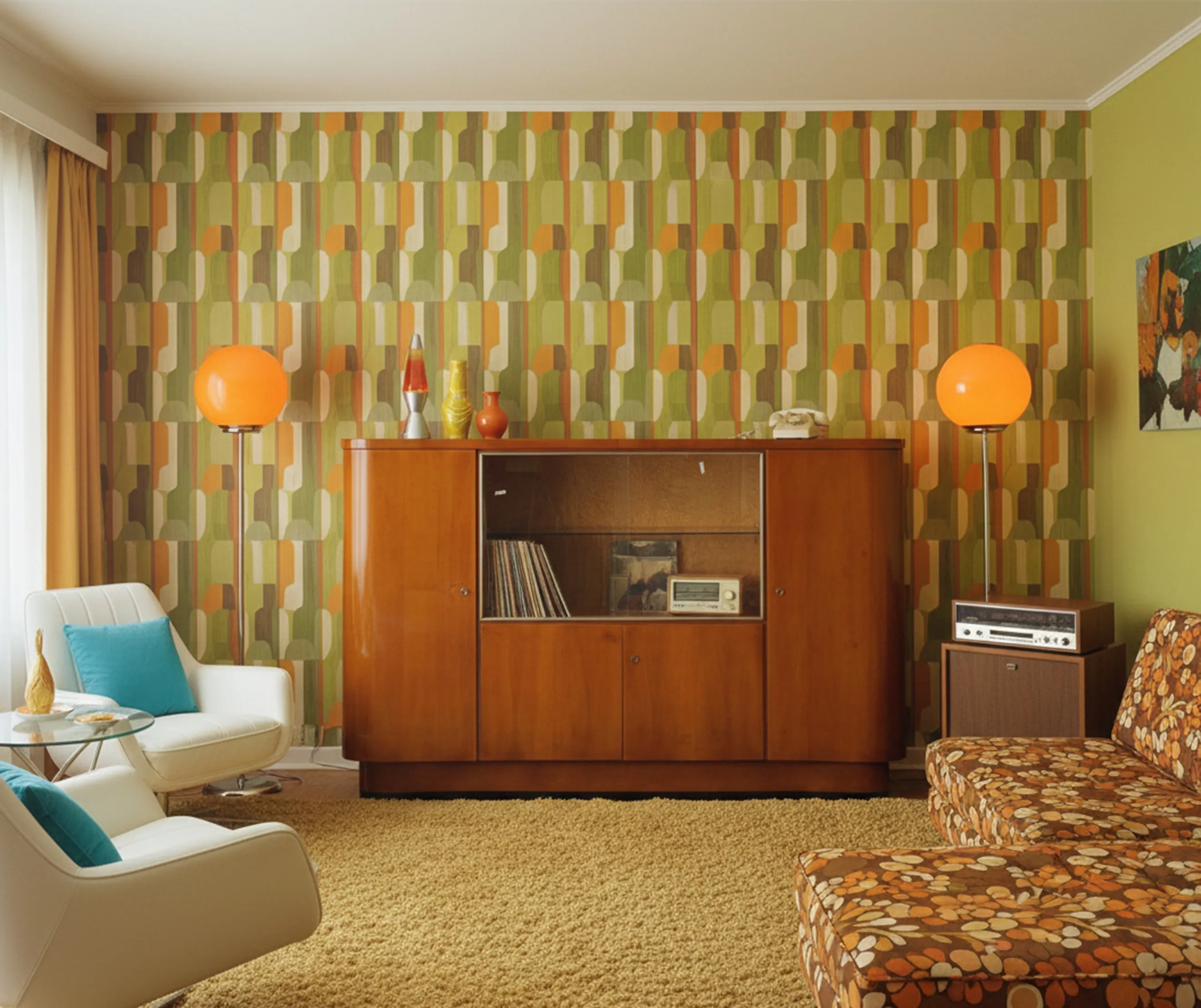 Antiker Cocktailschrank mit elegantem Retro-Design und auffälligen Details