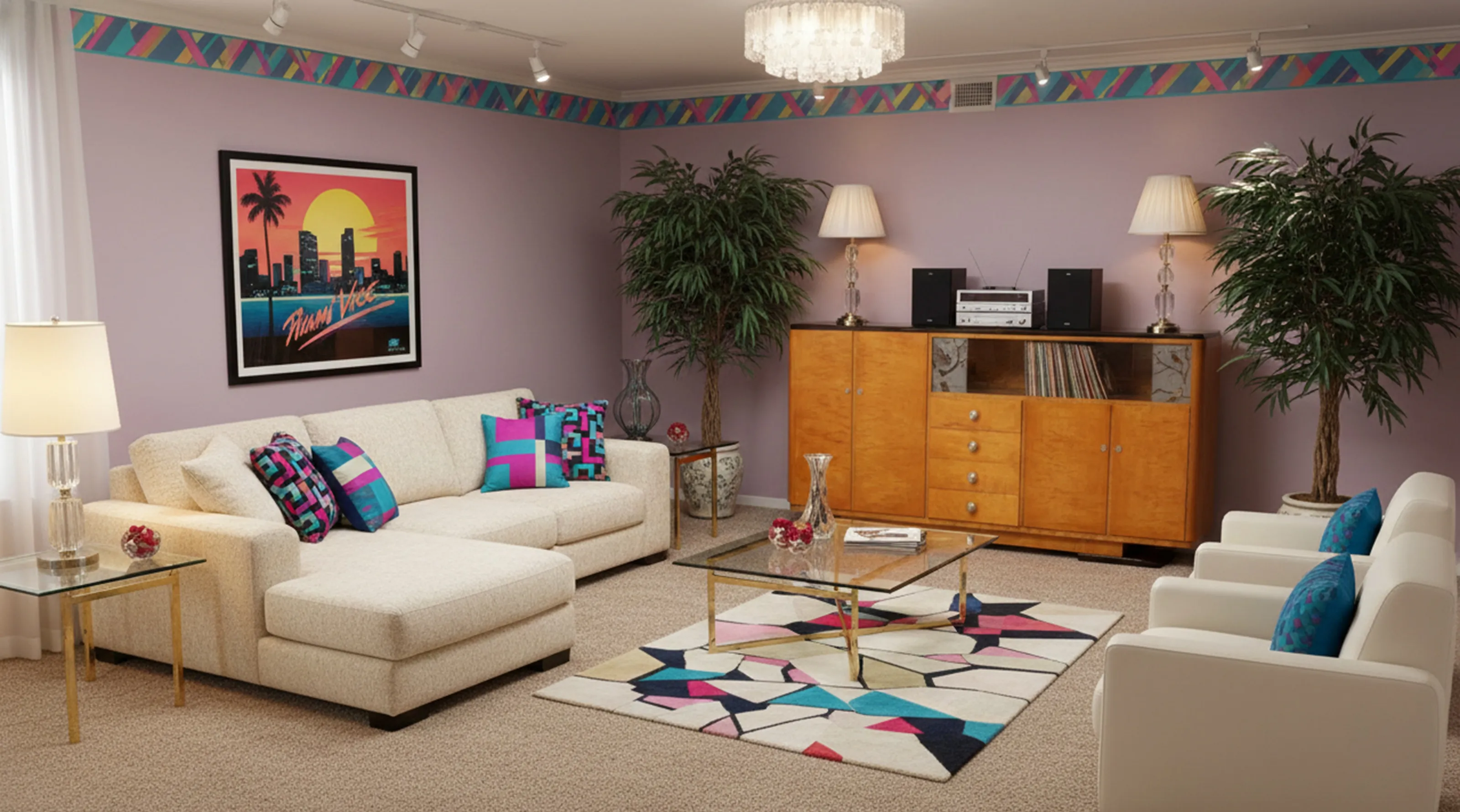 Antique bookcase with colorful decorations and cozy atmosphere